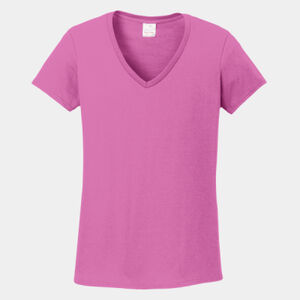 Women's Heavy Cotton 100% Cotton V Neck T Shirt Thumbnail