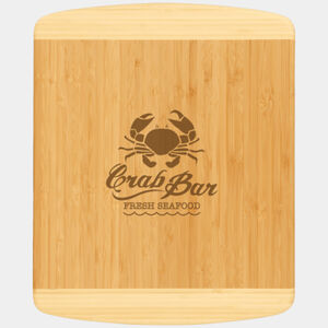 Personalized 13 1/2" x 11 1/2" Bamboo 2-Tone Cutting Board Thumbnail