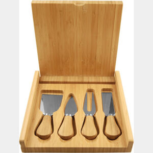 Personalized 8" x 8" Bamboo Cheese Set with 4 Tools Thumbnail