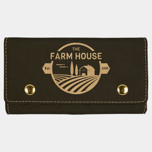 Personalized Black/Gold Laserable Leatherette Card & Dice Set Thumbnail