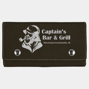 Personalized Black/Silver Laserable Leatherette Card & Dice Set Thumbnail