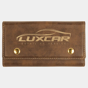 Personalized Rustic/Gold Laserable Leatherette Card & Dice Set Thumbnail
