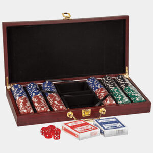 Personalized Rosewood Finish 300 Chip Poker Set Thumbnail