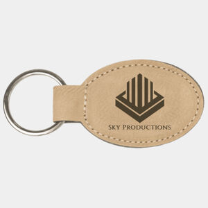 Personalized Leatherette Oval Keychain Thumbnail