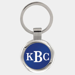 Personalized 3" Blue Laserable Round Keychain Thumbnail
