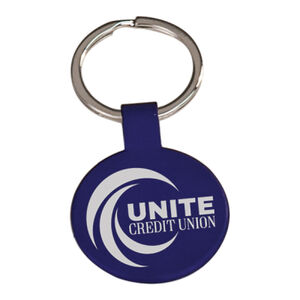 Personalized 1 1/2" Blue Laserable Round Keychain Thumbnail