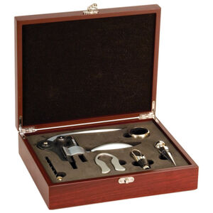Personalized Rosewood Finish 5-Piece Wine Tool Gift Set Thumbnail