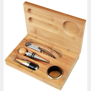 Personalized Bamboo 4-Piece Wine Tool Set Thumbnail