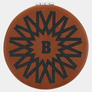 Personalized 2 1/2" Rawhide Laserable Leatherette Compact Mirror Thumbnail