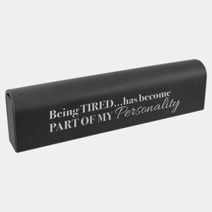 Personalized Black/Silver Laserable Leatherette Pill Box with Days of the Week Organizer Thumbnail