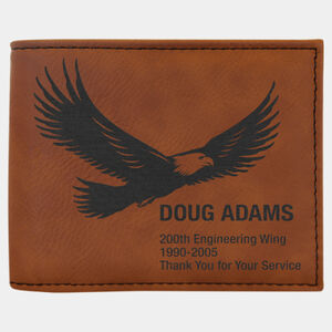 Personalized Rawhide Laserable Leatherette Bi-Fold Wallet w/Flip ID Display Thumbnail