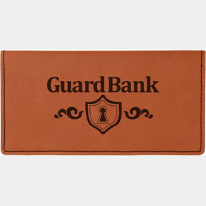 Personalized 6 3/4" x 3 1/2" Rawhide Laserable Leatherette Checkbook Cover Thumbnail