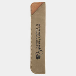 Personalized 6 1/4" Light Brown Laserable Leatherette Pen Sleeve Thumbnail