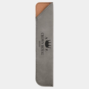 Personalized 6 1/4" Gray Laserable Leatherette Pen Sleeve Thumbnail