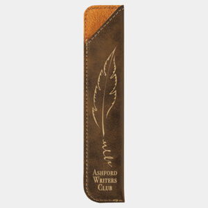 Personalized 6 1/4" Rustic/Gold Laserable Leatherette Pen Sleeve Thumbnail
