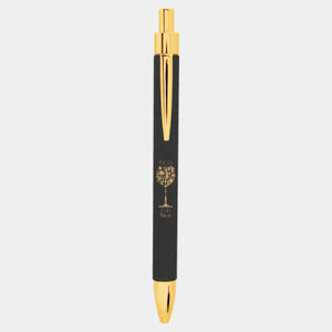 Personalized Black/Gold Laserable Leatherette Pen Thumbnail