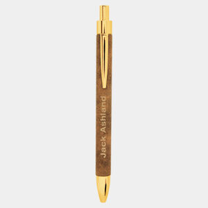 Personalized Rustic/Gold Laserable Leatherette Pen Thumbnail