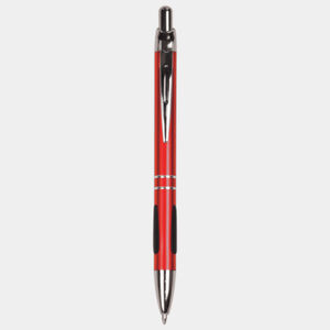 Personalized Red with Silver Trim Laserable Pen with Gripper Thumbnail