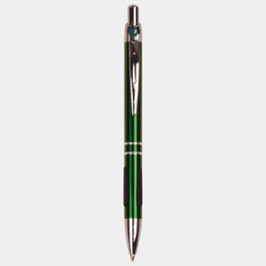 Personalized Green with Silver Trim Laserable Pen with Gripper Thumbnail