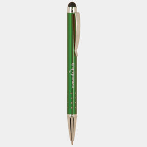 Personalized Green with Silver Trim Laserable Pen with Stylus Thumbnail