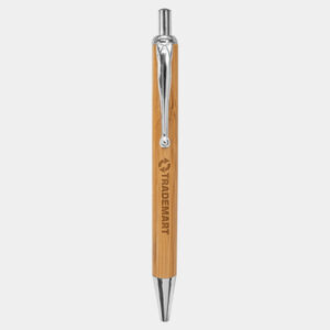 Personalized Bamboo with Silver Trim Laserable Pen Thumbnail