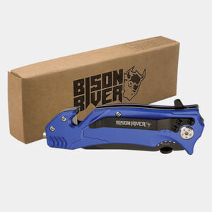 Personalized Bison River 4 1/2" Blue Rescue Knife Thumbnail