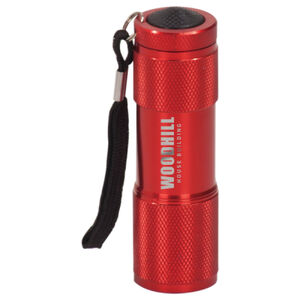Personalized 3 3/8" Red 9-LED Laserable Flashlight with Strap Thumbnail