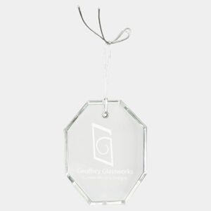 Personalized 3 1/2" Crystal Octagon Ornament Thumbnail