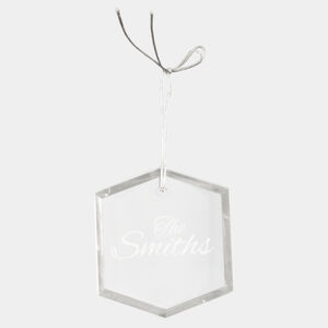 Personalized 3" Crystal Hexagon Ornament Thumbnail