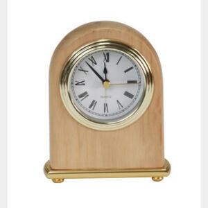 Personalized 4" x 5" Red Alder Arch Desk Clock Thumbnail