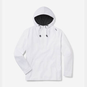 UNRL Crossover Half-Zip Hoodie - White Thumbnail