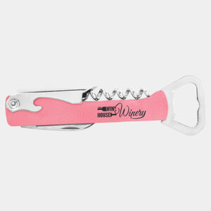 Pink Laserable Leatherette Wine Bottle Opener Thumbnail