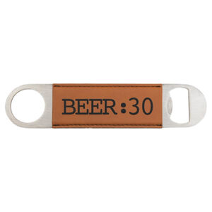 1 1/2" x 7" Rawhide Laserable Leatherette Bottle Opener Thumbnail