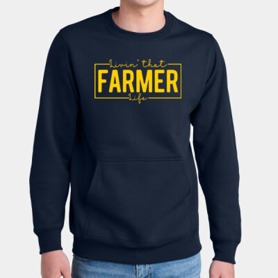 Livin' That Farmer Life  - Core Fleece Crewneck Pocket Sweatshirt Thumbnail